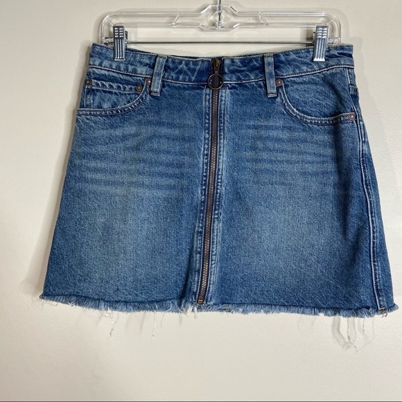 We The Free Denim Zip Up Skirt 28 - Picture 1 of 8